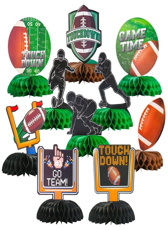 PureGuard 10 PCS Football Party Decorations, PureGuard Football Honeycomb Centerpieces Table Decorations Table Toppers for Football Birthday Party Favors Sports Party Decor - Image 1